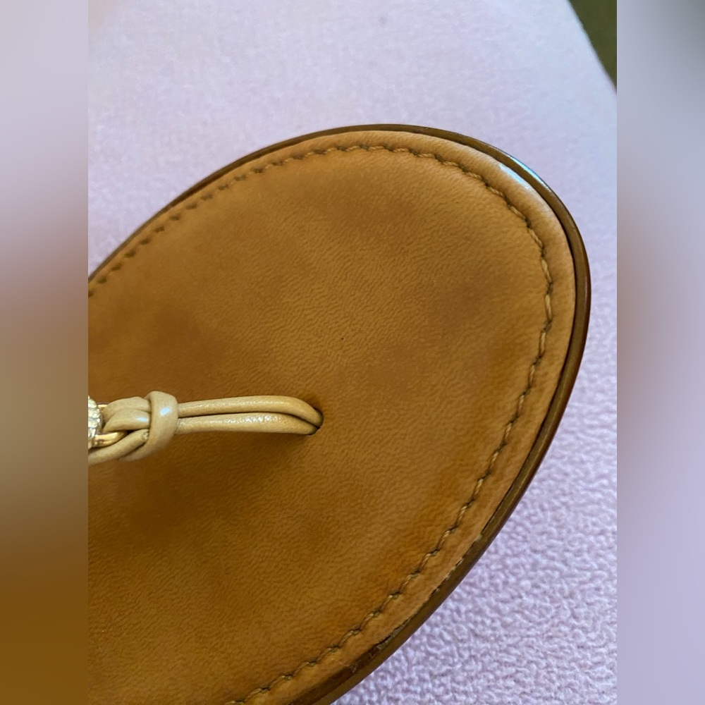 Toscanella Italian sandals with gem accents, tan, size 9 - Picture 9 of 13